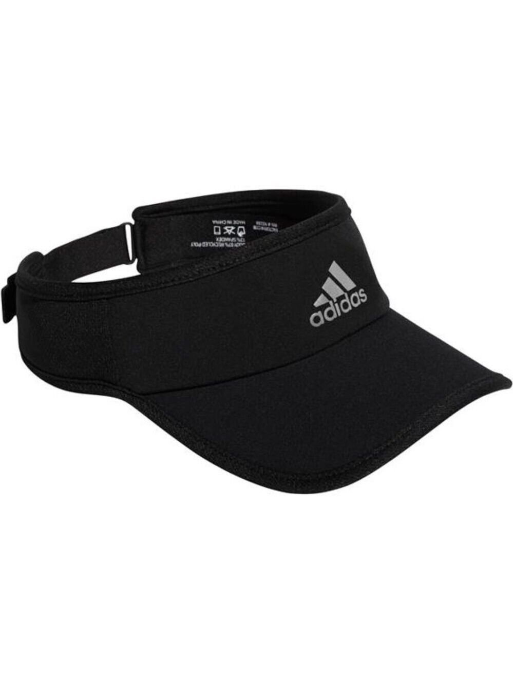 Adidas Womens Sun Visor Hat Black Lightweight Tennis Golf Running Visor Cap